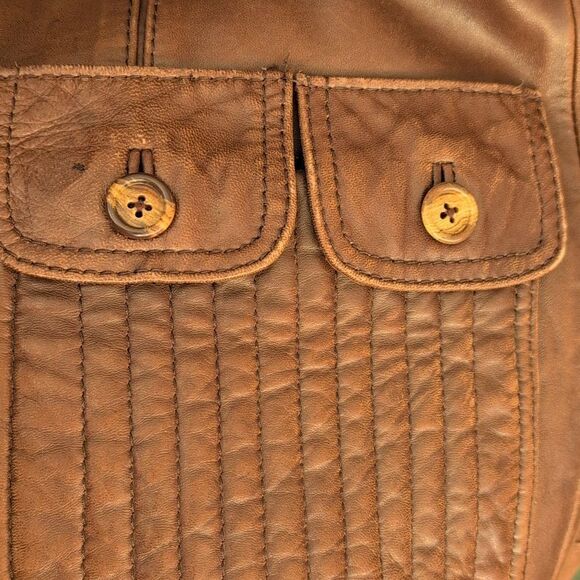 Berman's‎ 70s mens vintage brown leather trench coat jacket - Picture 8 of 16